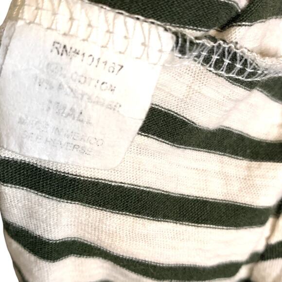 Kim & Cami Green and White Stiped Collar Button Up Tank Small - Picture 5 of 12